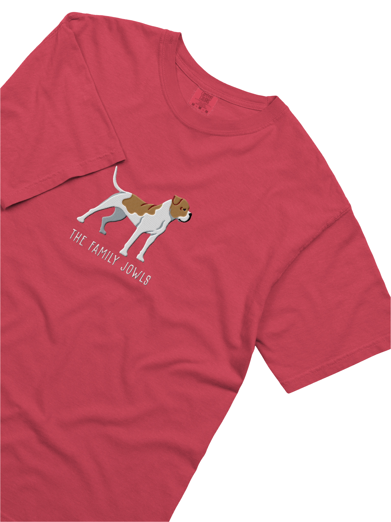The Family Jowls T-Shirt(Embroidered) of an American Bulldog(Tan & White) product image (55)
