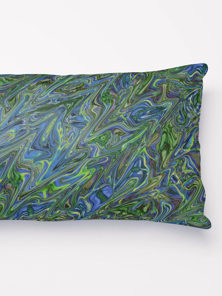Blue Green Liquid Marbling Throw Pillow product image (6)