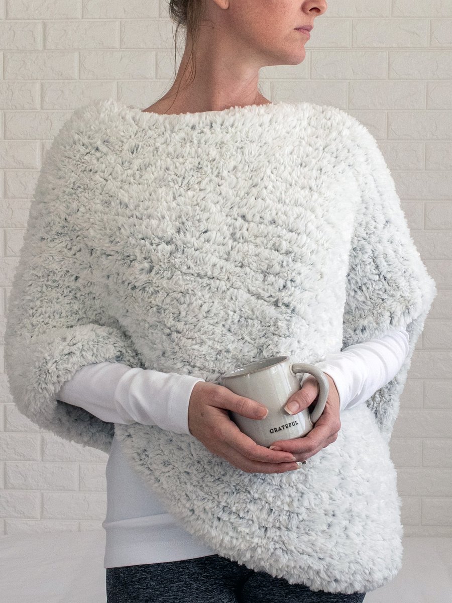 Faux Fur Poncho Knitting Pattern - Winter Wonderland product image (1)