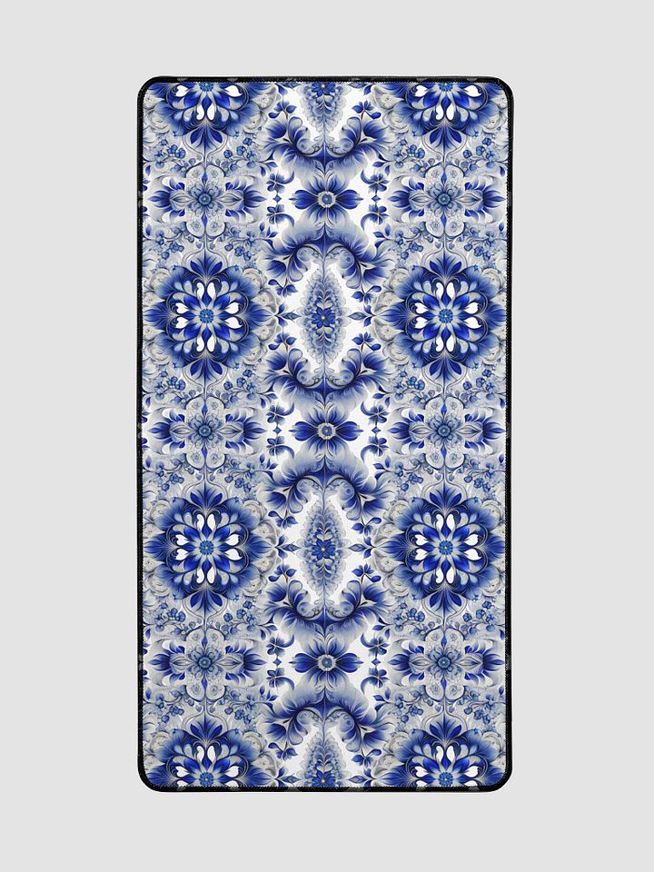 Desk Mat (31.5x15.5 inches) - Blue and White Floral Design product image (2)