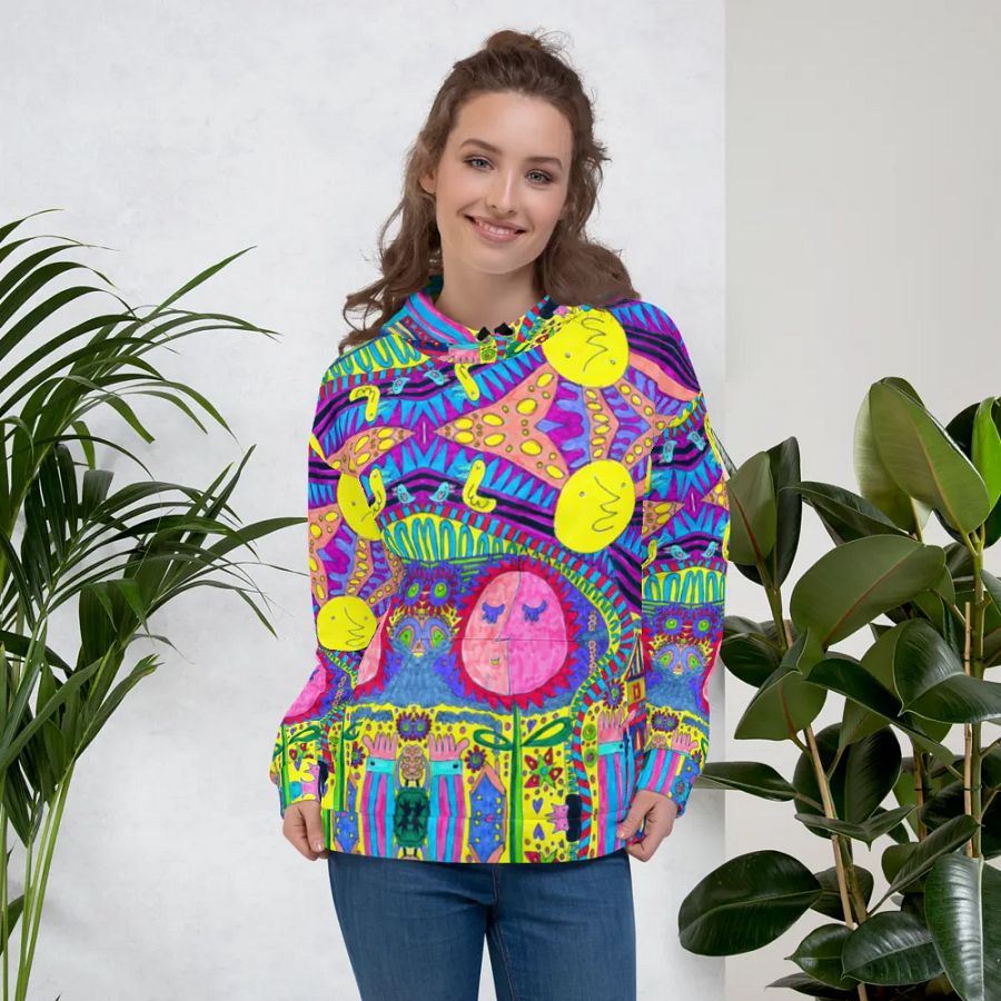 Abstract Surreal Doodle Landscape Unisex Pull Over Hoodie product image (8)