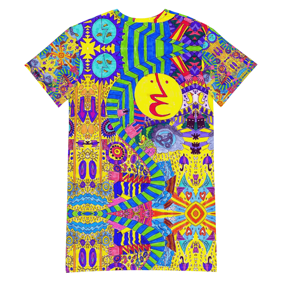 Abstract Colourful Doodle Ladies T Shirt Dress product image (9)