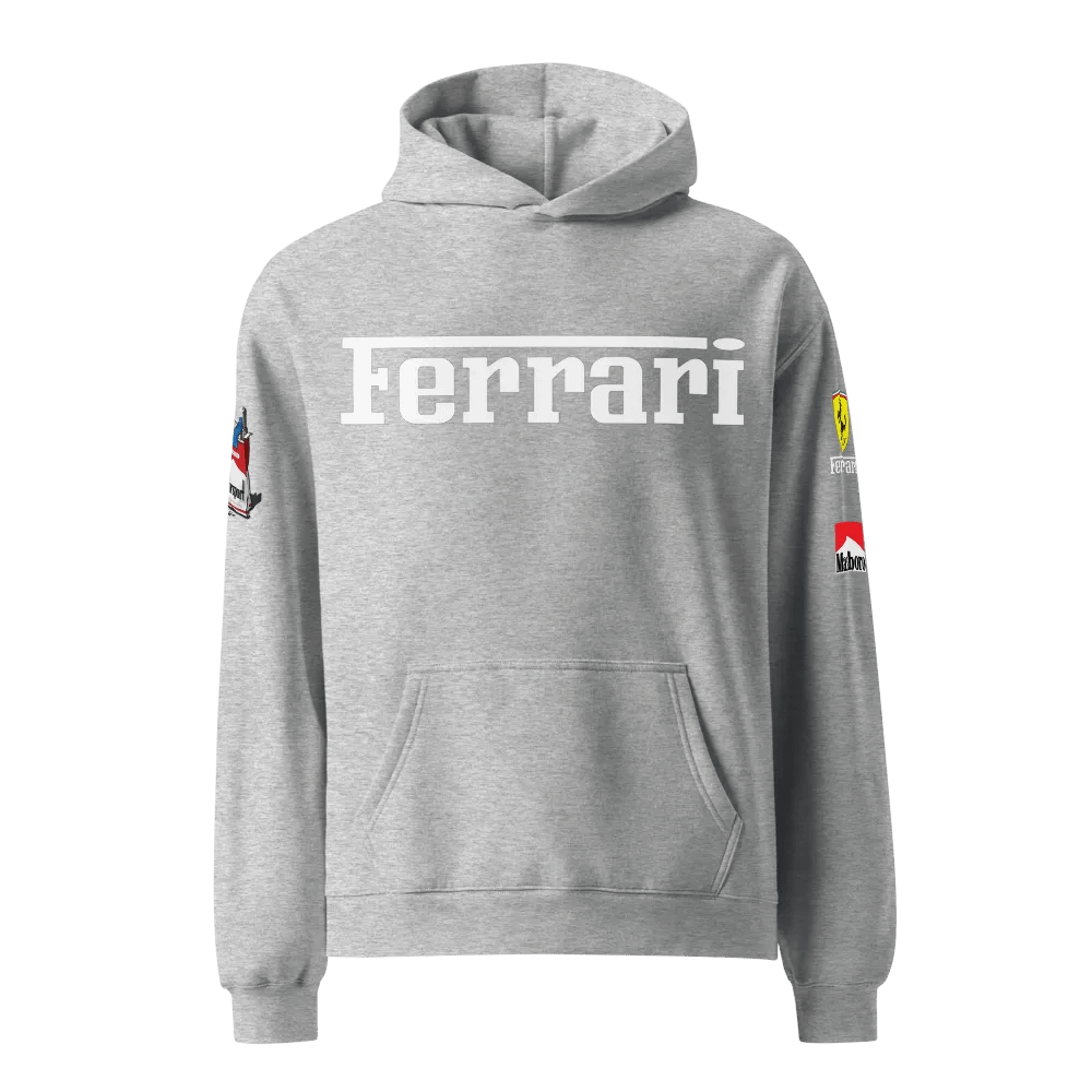FERRARI MARLBORO Logo Unisex Oversized White Hoodie product image (1)