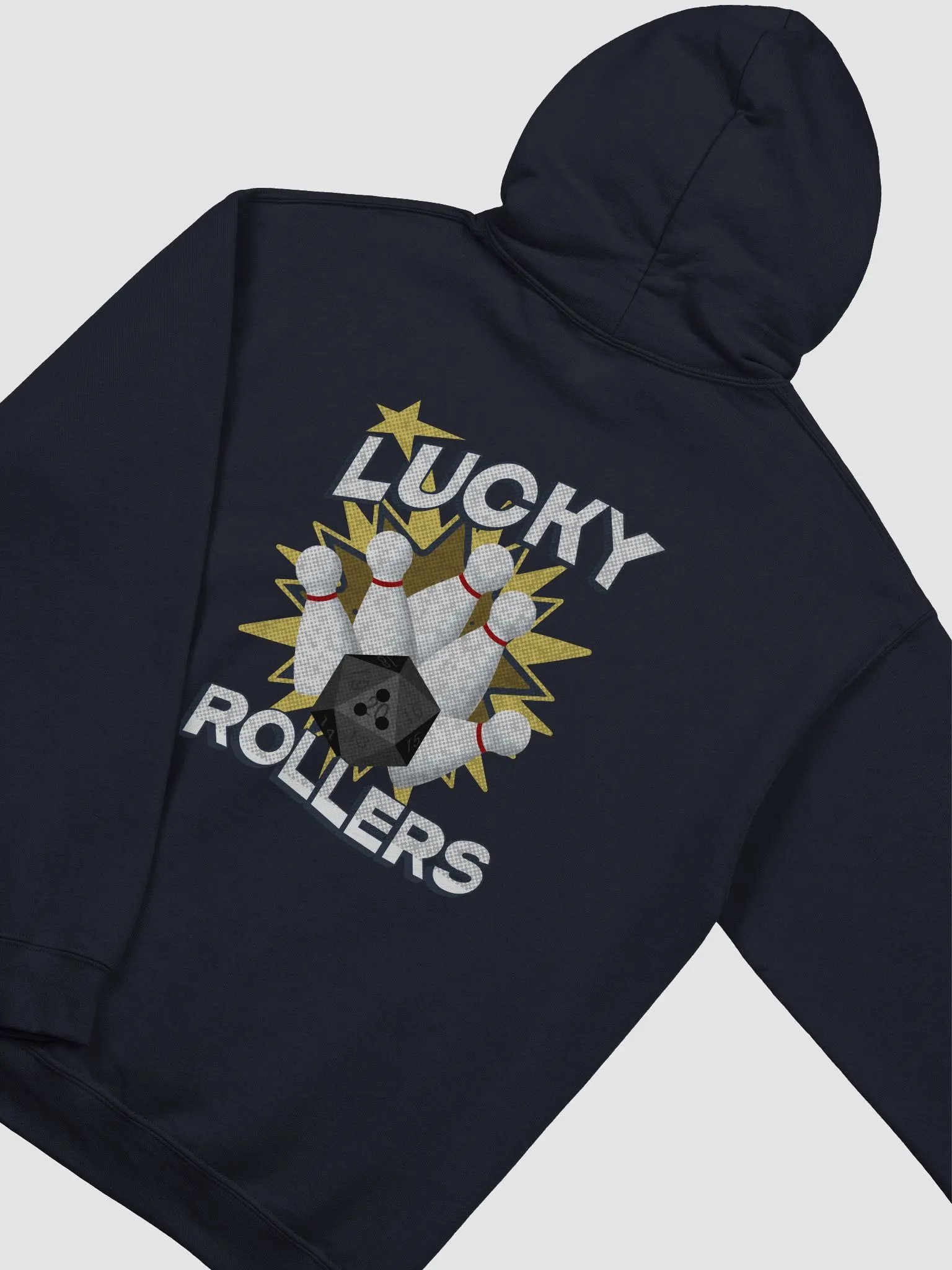 Retro Bowling Team Hoodie for Board Gamers - D20 Lucky Rollers product image (4)