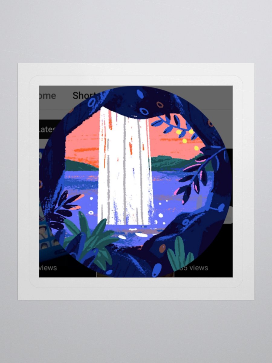smiling cave waterfall sticker product image (1)