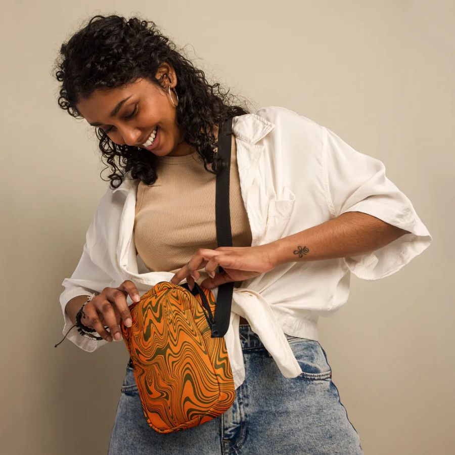 Utility Crossbody Bag - Abstract Orange Swirls product image (4)