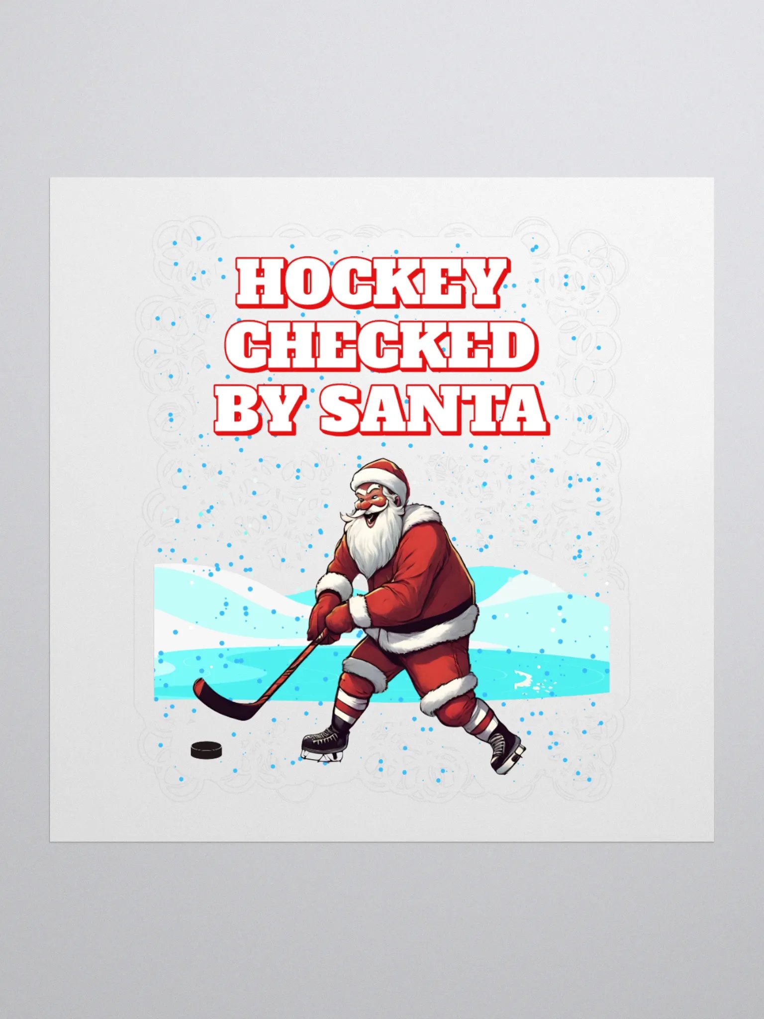 Hockey Checked By Santa Christmas Sticker product image (1)