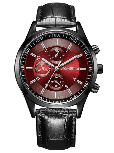 Korean students ultra-thin men's black steel belt sports luminous waterproof explosion three eyes, imitation six needle black watches product image (1)