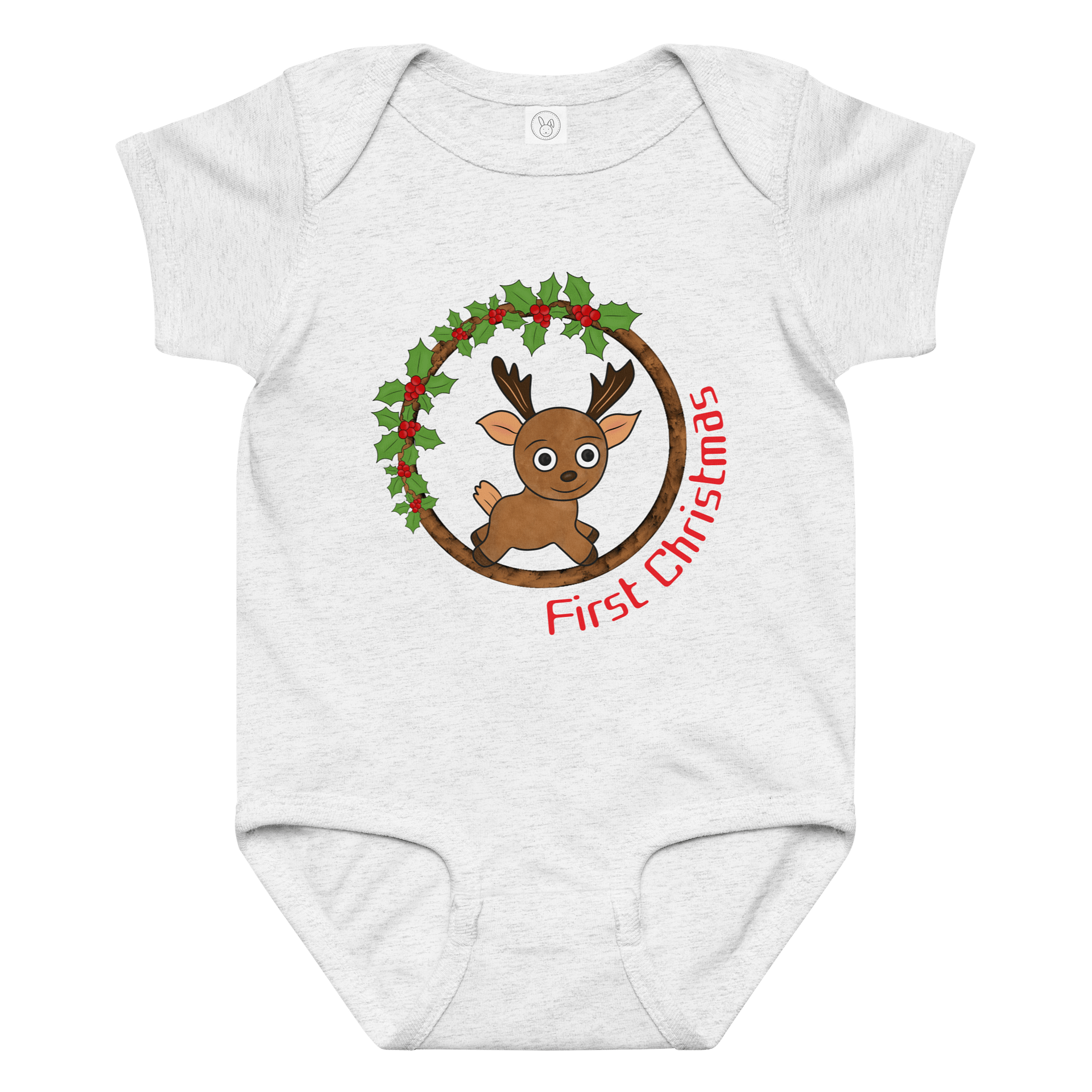 First Christmas Reindeer Baby Bodysuit product image (5)