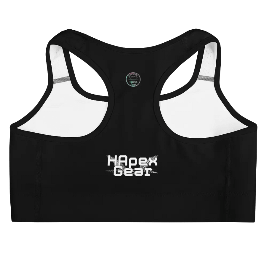 White HApex Gear White Logo Cancer Awareness Orange Ribbon. Black Sports Bra product image (4)