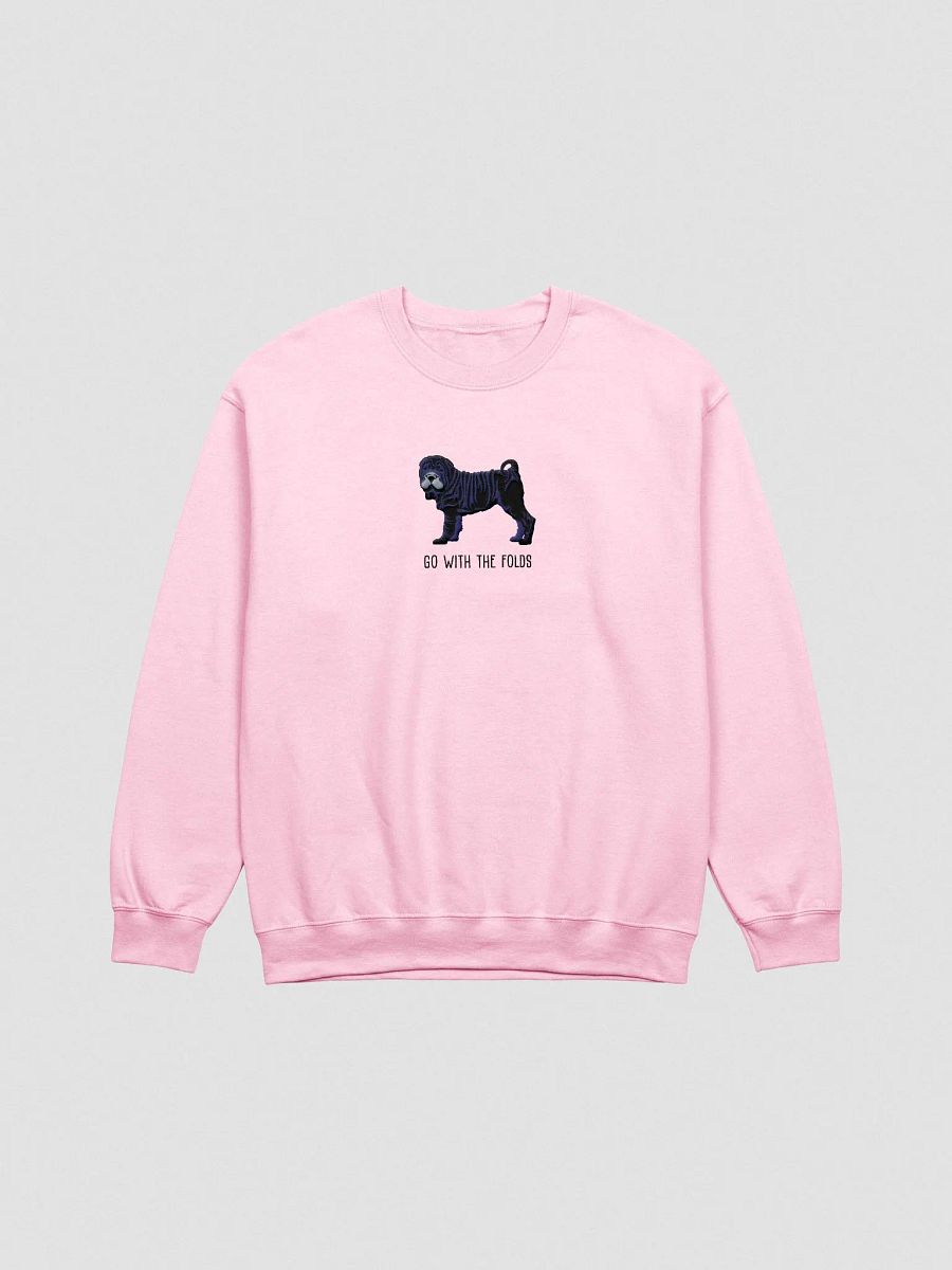 Go with the Folds Sweatshirt (Embroidered) of a Chinese Shar-Pei(Black) product image (4)