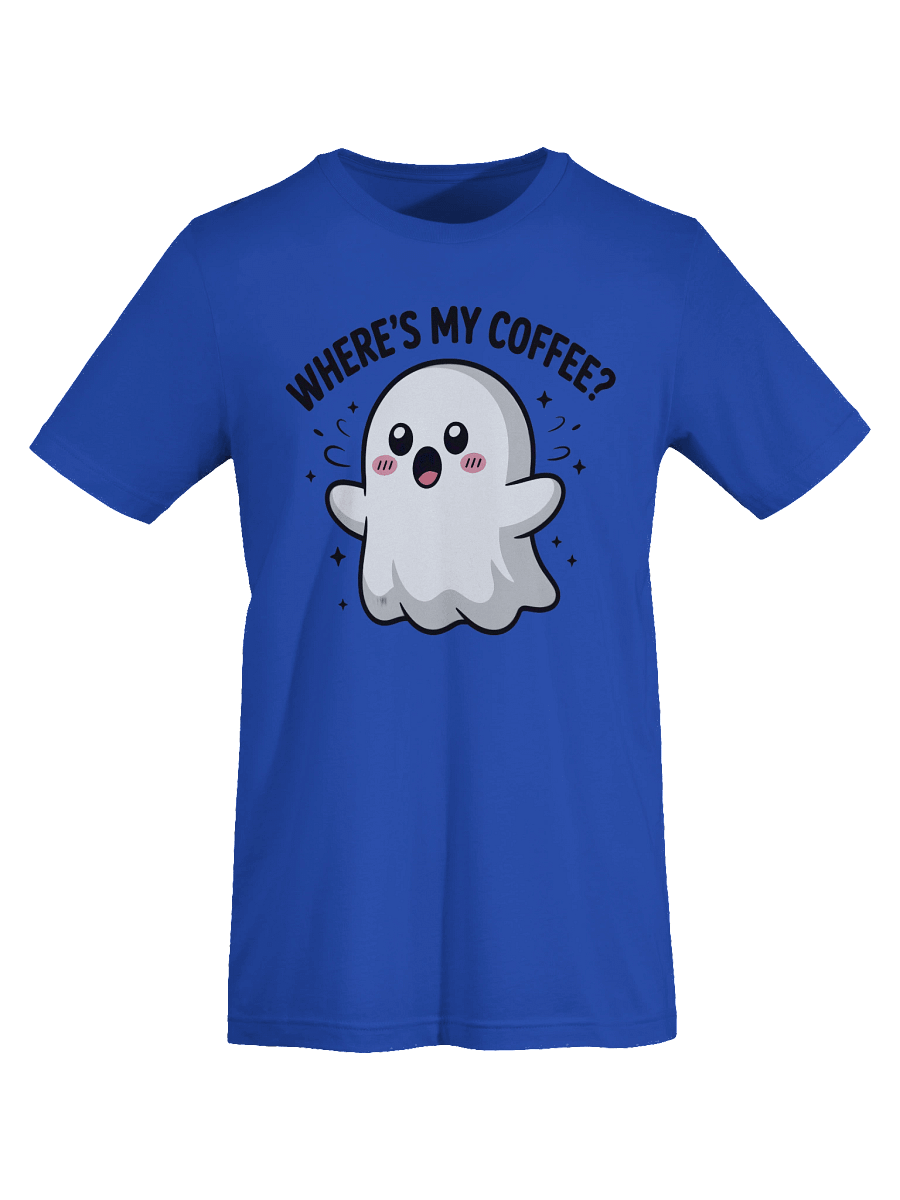 Whimsical Ghost 'Where's My Coffee?' T-Shirt product image (67)