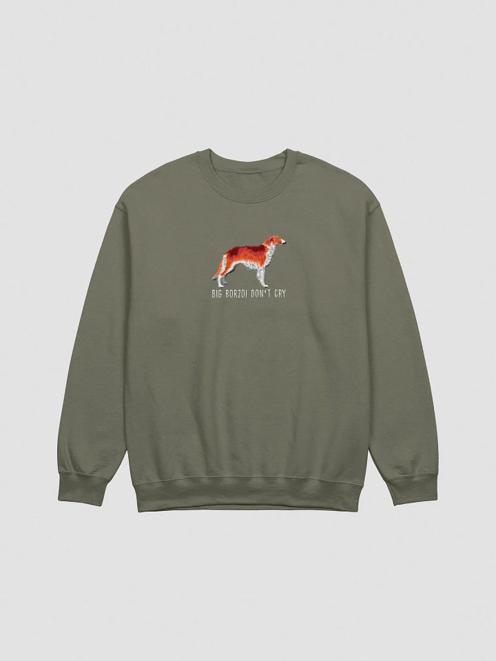 Big Borzoi Don't Cry Sweatshirt (Embroidered) of a Borzoi(Red) product image (13)