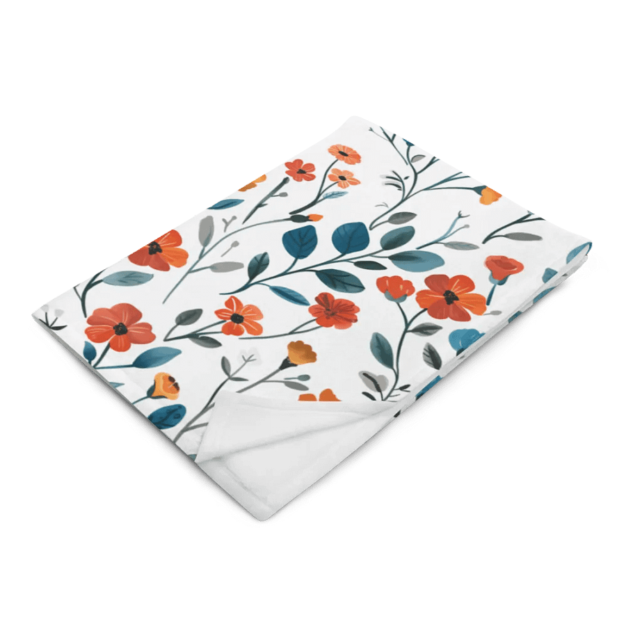Orange Floral Throw Blanket by Treasure Pie product image (4)