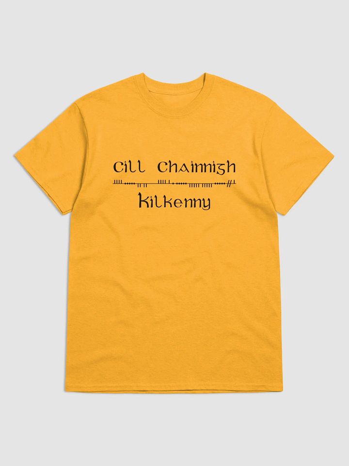 Kilkenny/Cill Chainnigh Scholastic style Ogham amber printed T-shirt product image (1)
