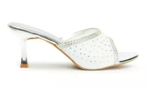 Stylish Women Party Wear Embellished Kitten Heel Sandal For Girls and Women product image (3)