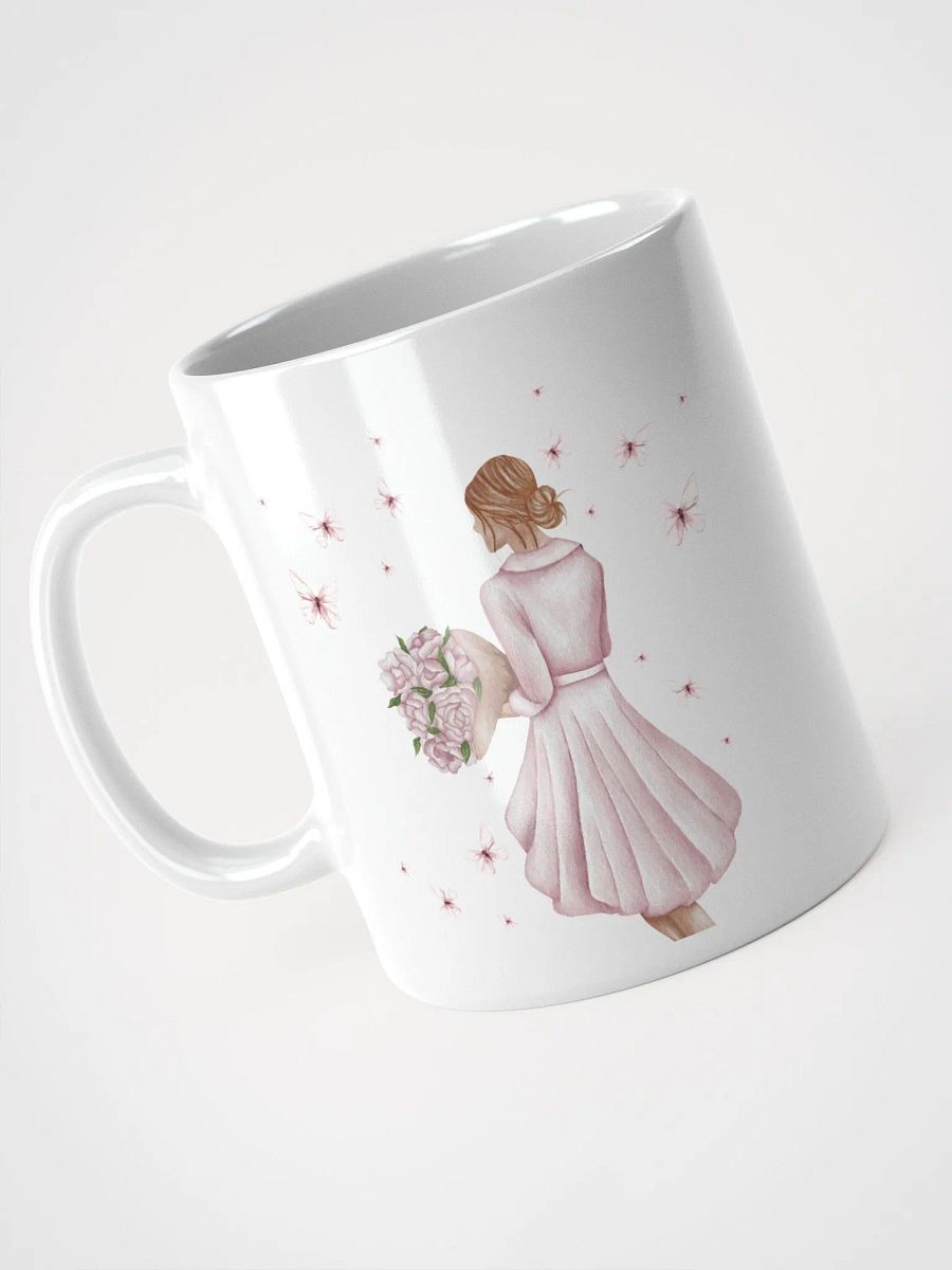 Woman Surrounded By Butterflies White Mug product image (7)