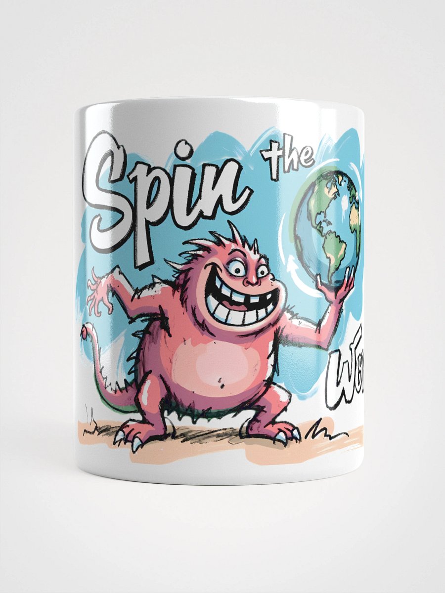 Playful Monster Spins the World: Cartoon Fun Glossy Mug product image (13)