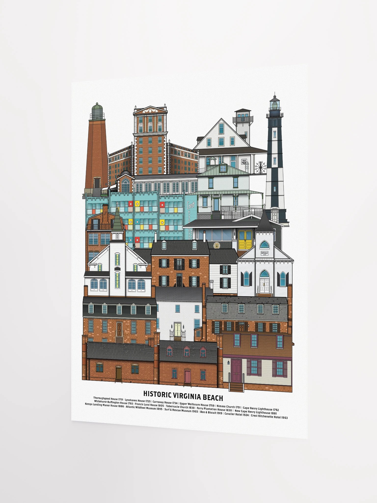 Historic Virginia Beach Buildings Art Poster product image (2)