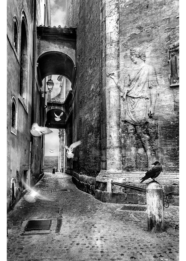Behind the corner in Rome - Print product image (1)
