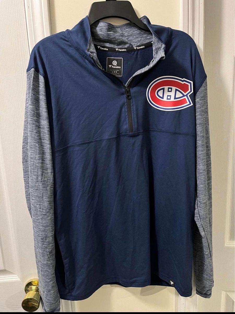 Montreal Canadiens Fanatics Quarter Zip Athletic Pullover Size L product image (1)
