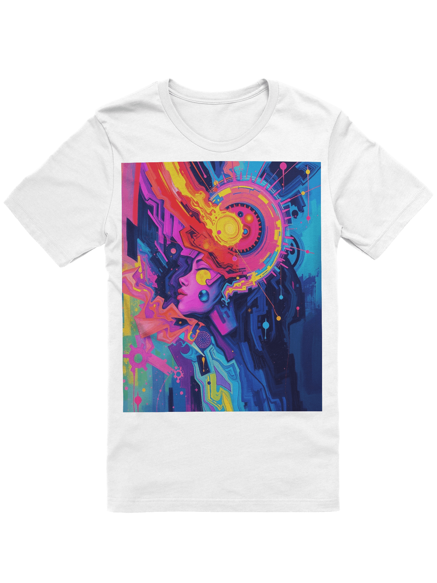 T-Shirt Psychedelic Abstract Vibrant Cosmic Neon Futuristic Art product image (1)