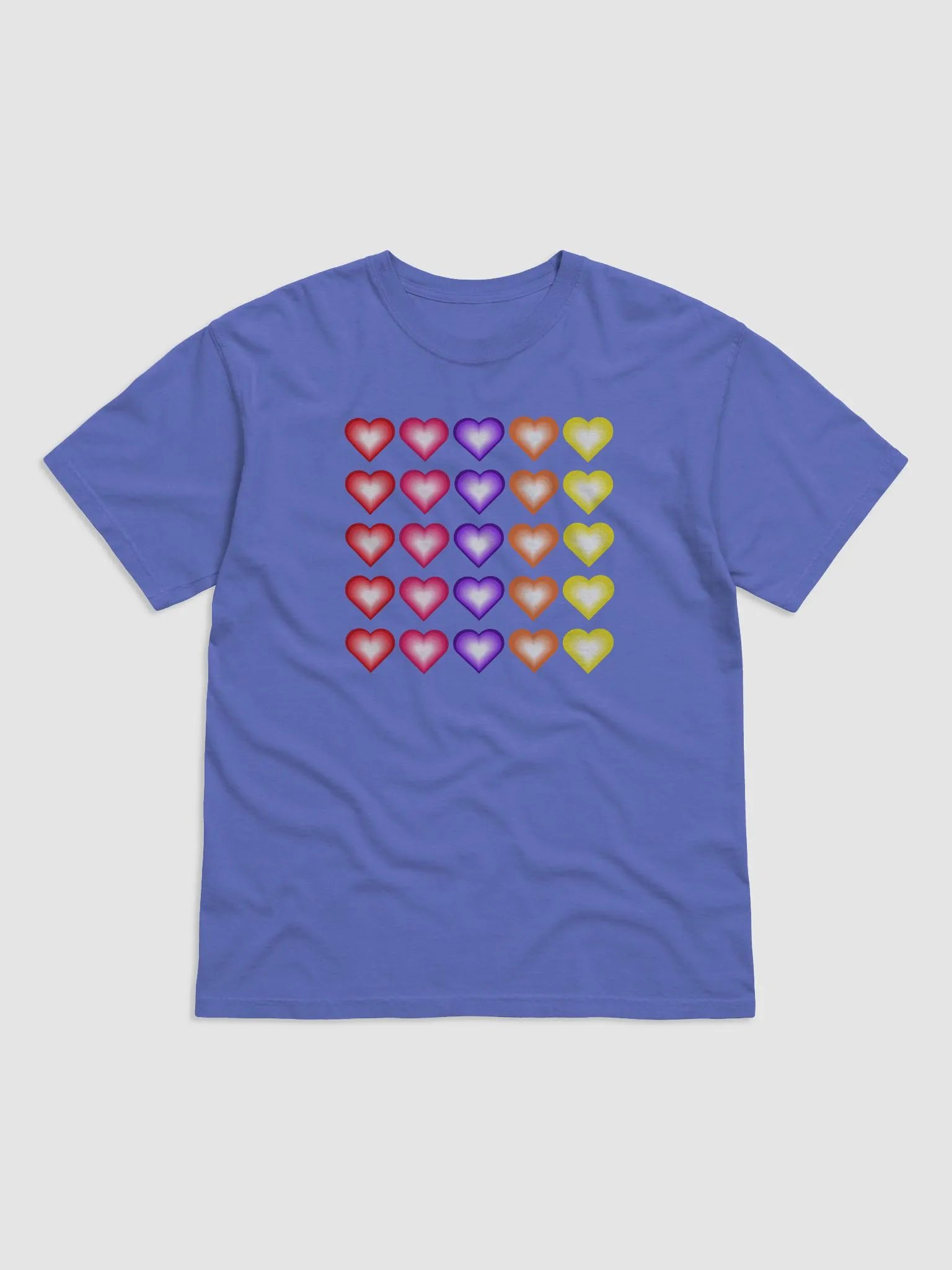 Vibrant Colorful Valentine's Hearts Heavyweight T-Shirt product image (51)