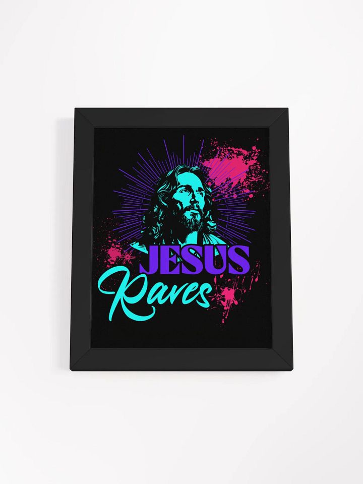 Neon Jesus Raves Framed Art Poster product image (2)