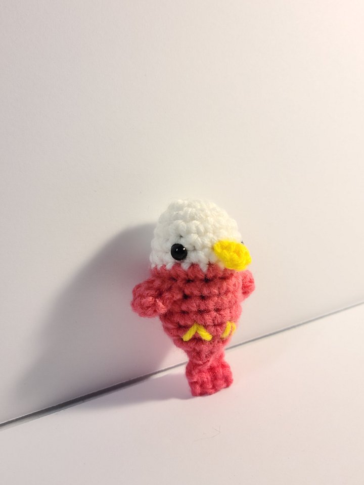 Handmade Amigurumi Mini Pink Bird Stuffed Animal product image (2)