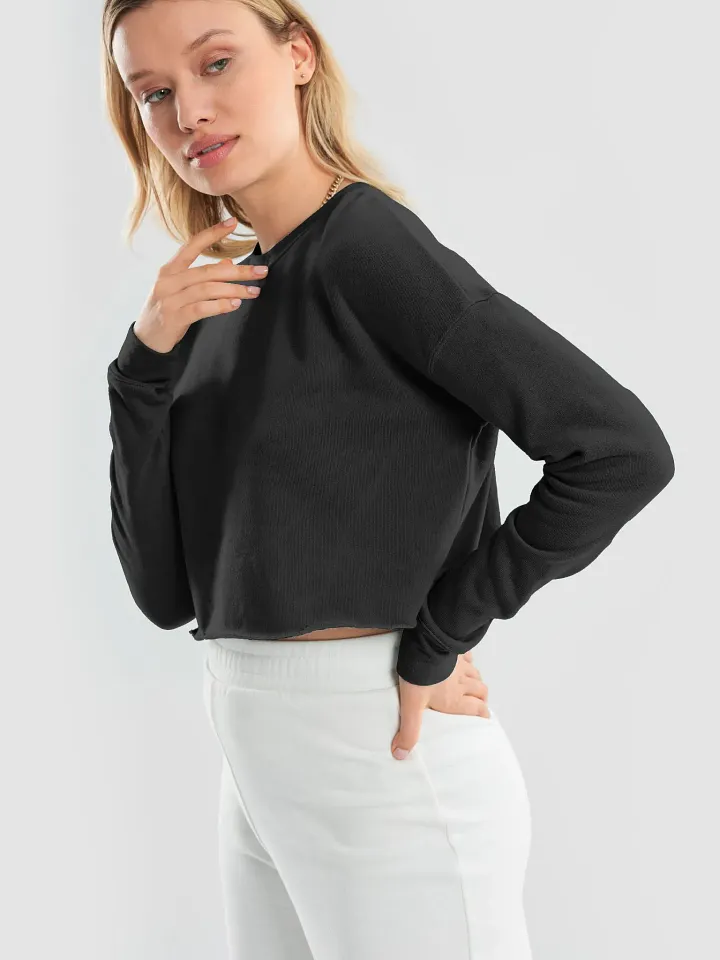 Women's Fleece Crop Sweatshirt with Large Luna Logo on the Back (S-L) product image (2)
