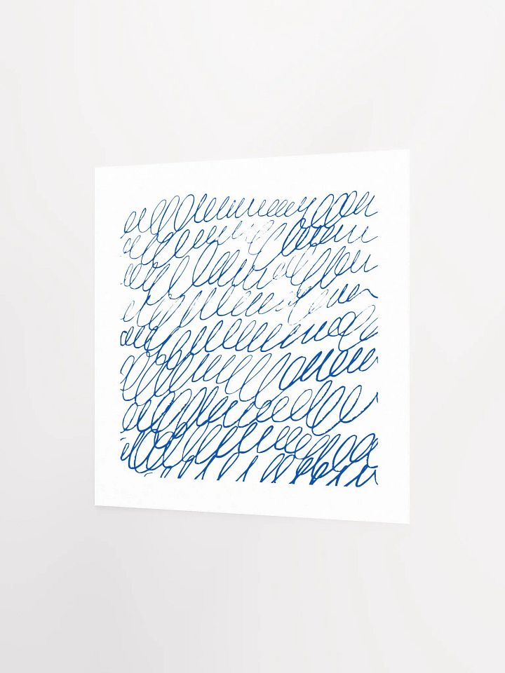 Blue Scribble Abstract Line Drawing Print product image (9)