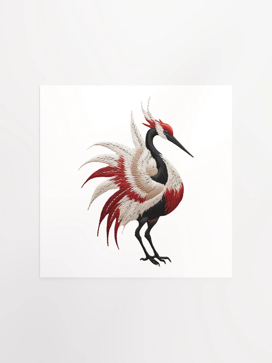 Elegant Crane Embroidery Poster product image (2)