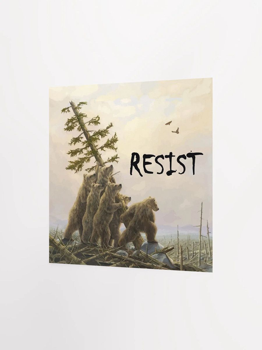 BEARS RESIST! Square Poster 3 SIZES Alt National Parks Forests product image (4)