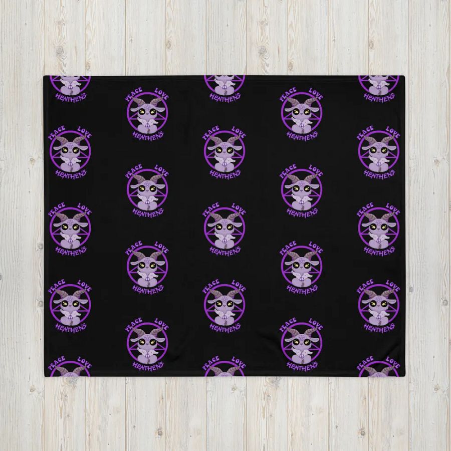 Peace, Love, Heathens Throw Blanket - Purple product image (16)