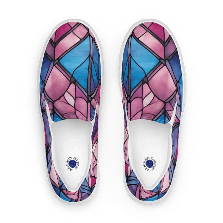 Geometric Glow Men's Slip-On Canvas Shoes product image (2)