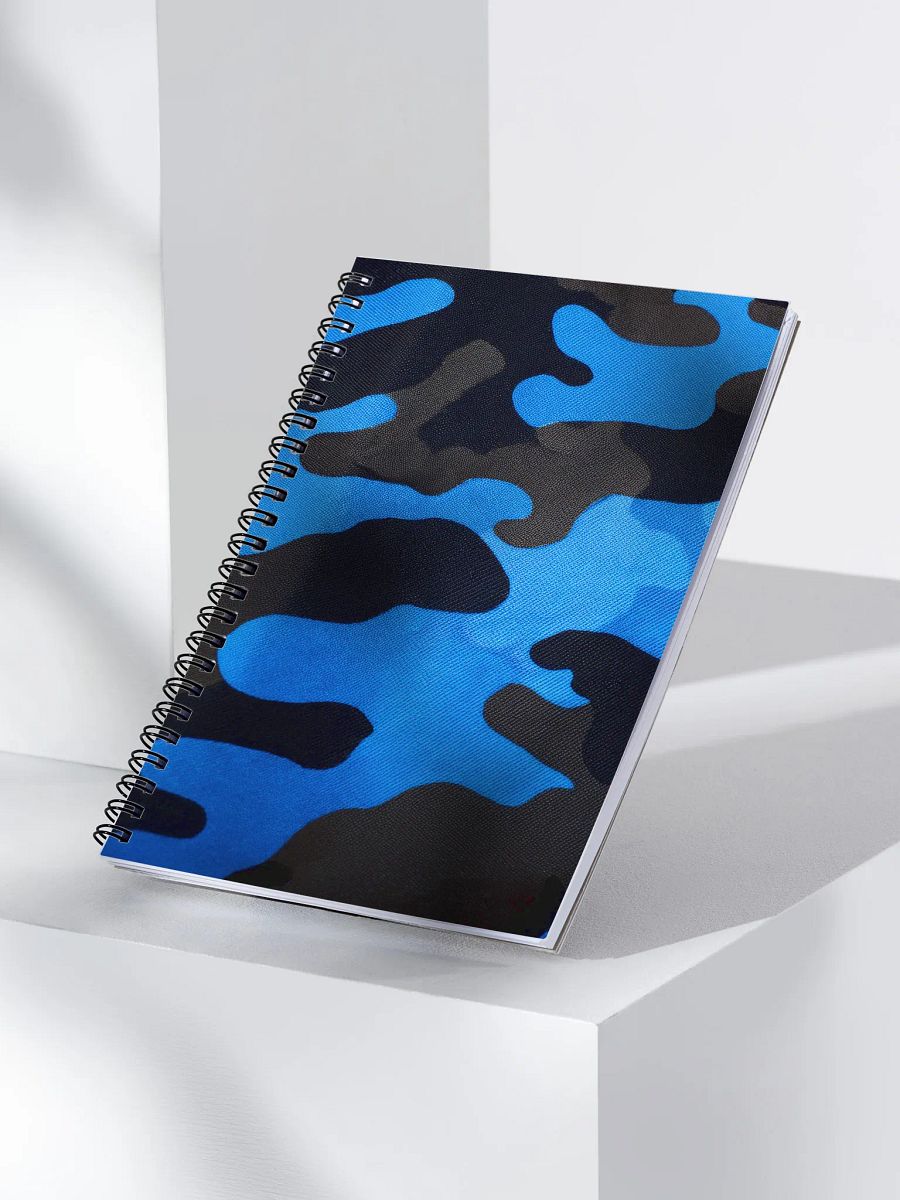 Spiral Notebook black and blue camo product image (3)