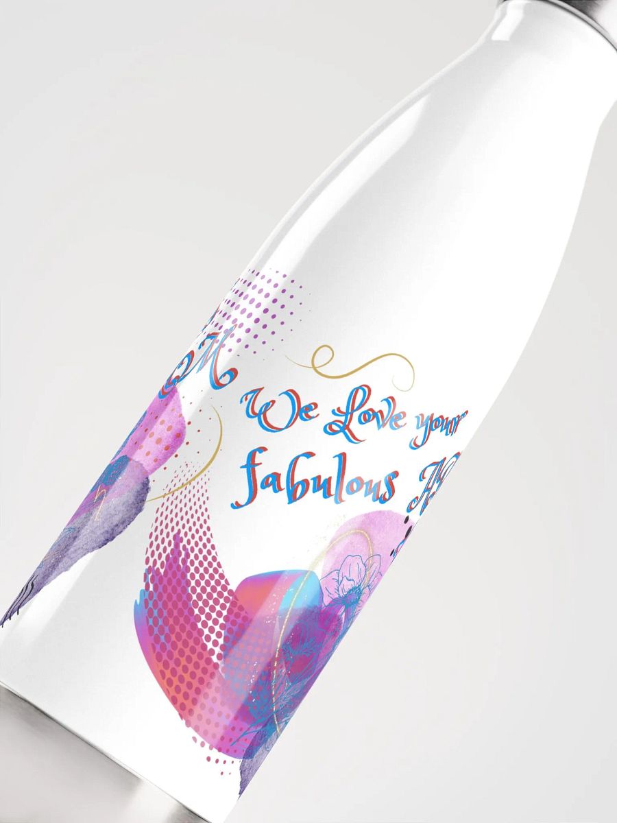 Stainles stel waterbottle with beautiful watercolor design depicting 