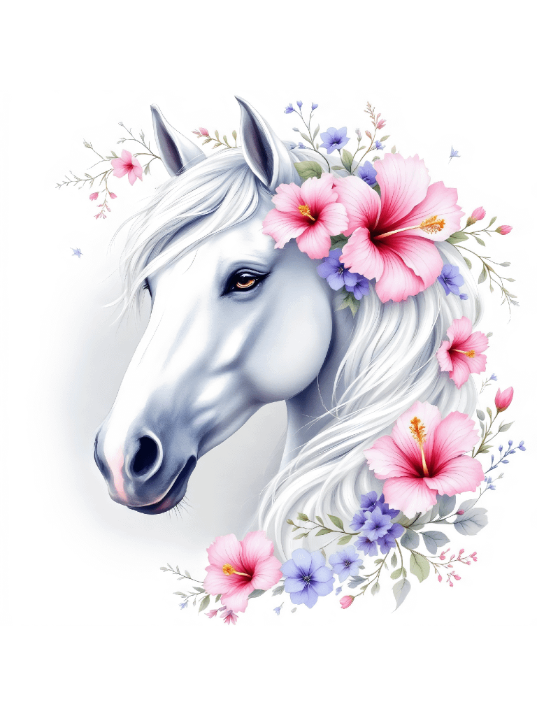 30 Floral Horse Clipart Designs, Cute Horse Clipart, Whimsical Horse Illustrations, Floral Horse Graphics, Elegant Animal Illustrations product image (2)