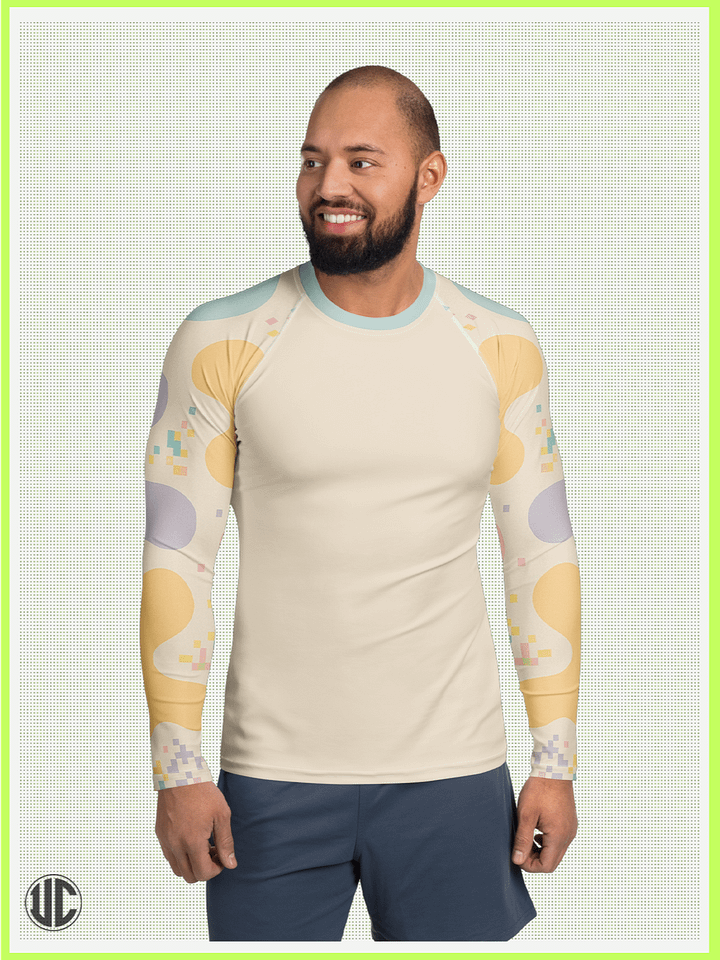 Theo’s Digital Wave – Men’s Rash Guard product image (1)