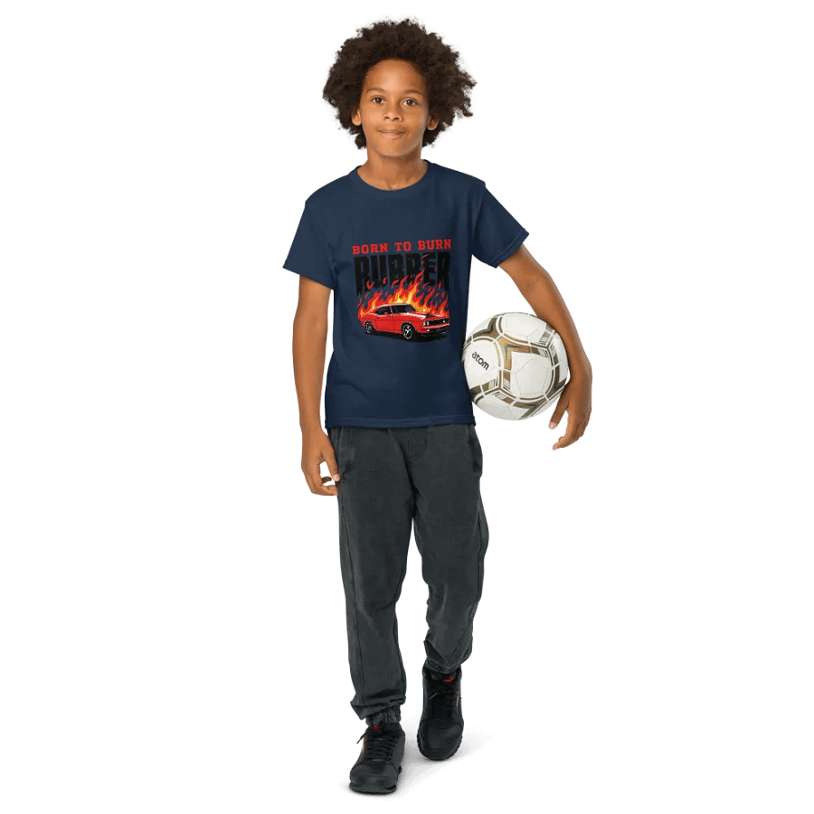 Flaming Muscle Car Youth Sports Tee product image (19)