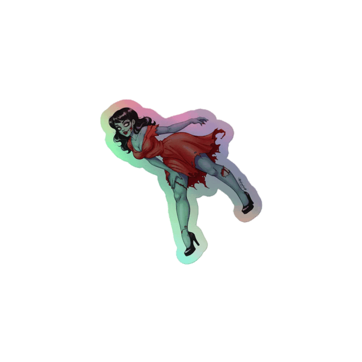 V1 Zombie Pinup Kiss Cut Holographic Sticker product image (1)