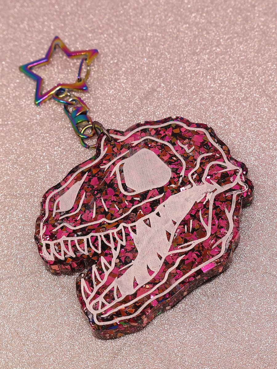 T-Rex Skull Fossil Keychain product image (2)