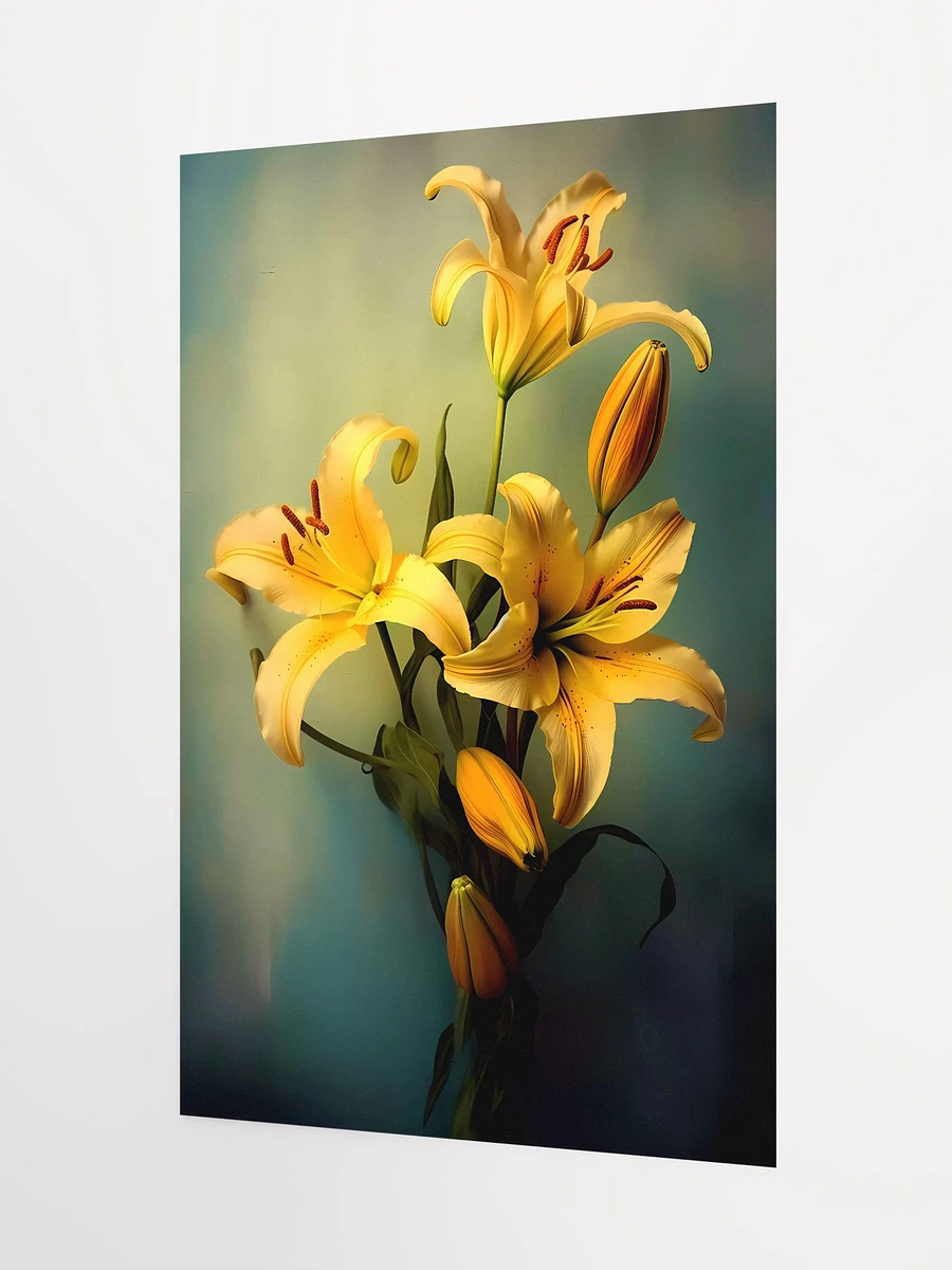 Sun-Kissed Yellow Lilies Tranquil Decor Art Matte Poster product image (5)
