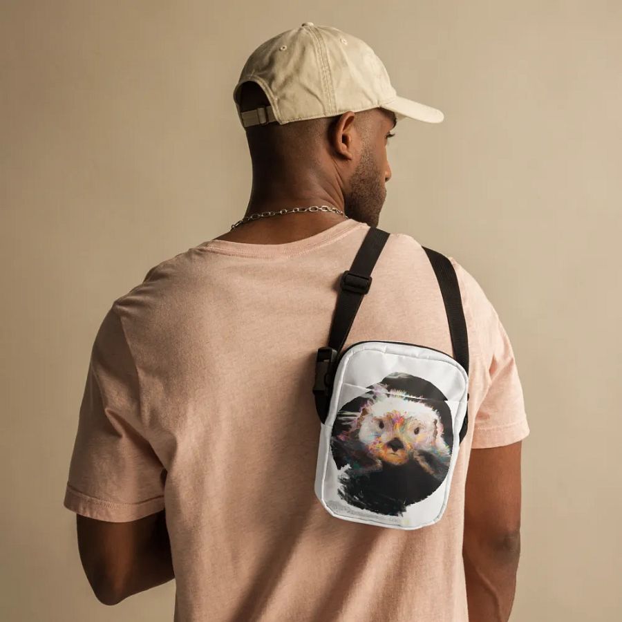 Watercolor Sea Otter All-Over Print Crossbody Bag product image (3)