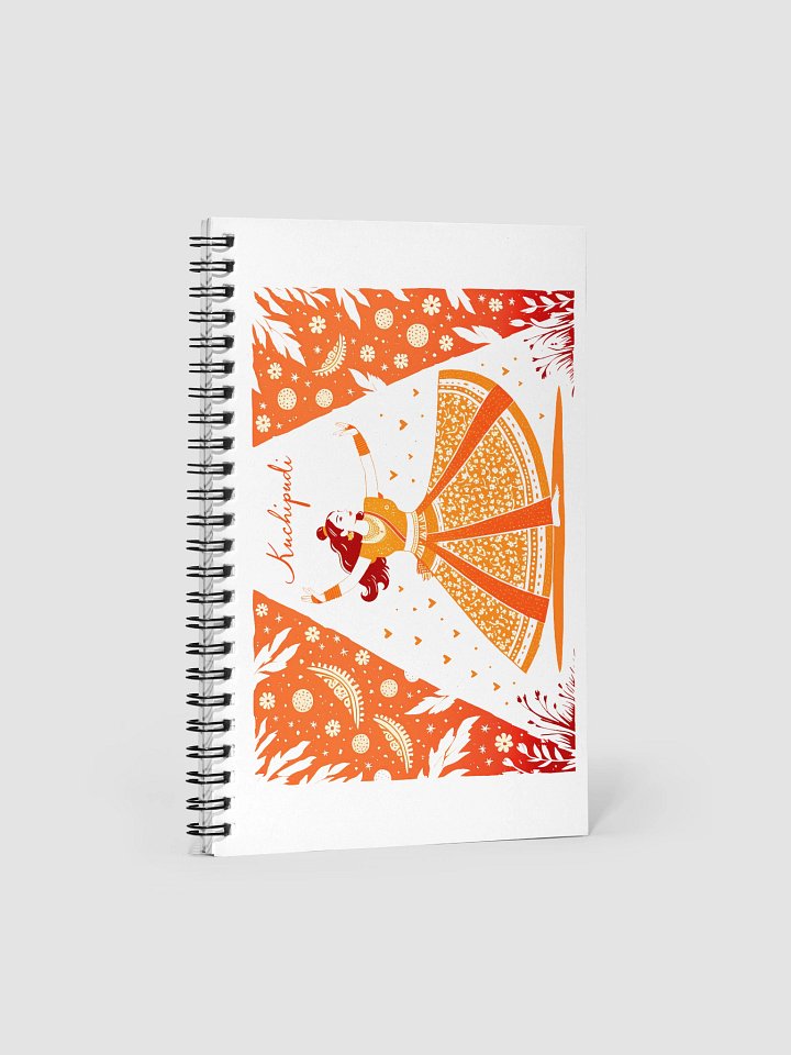 Elegant Kuchipudi Performance | Orange-Hued Art Spiral Notebook product image (1)
