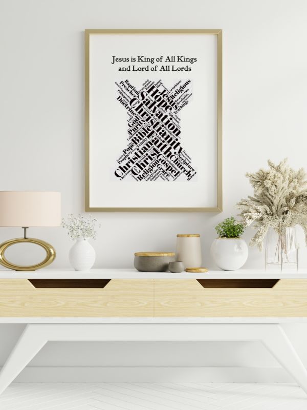 Printable Christian Wall Art – "Jesus is King of Kings, and Lord of All Lords" Castle Design product image (5)