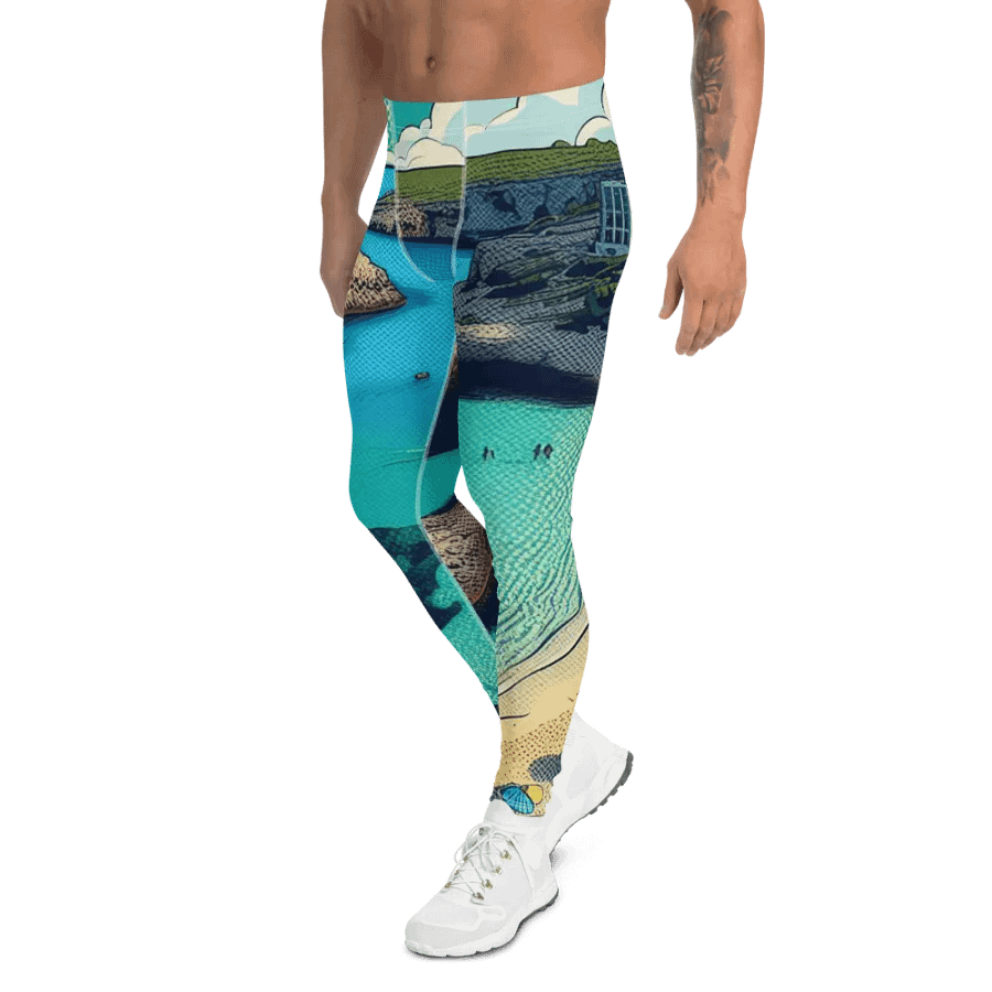 Coastal Comic Scene Men's Leggings | AI Design product image (4)