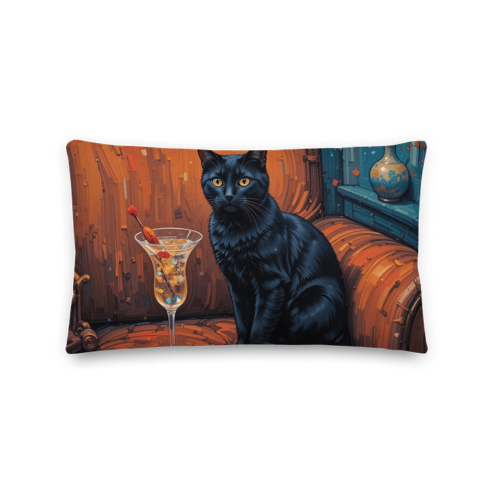 BLACK CAT ON COUCH NEXT TO MARTINI product image (2)
