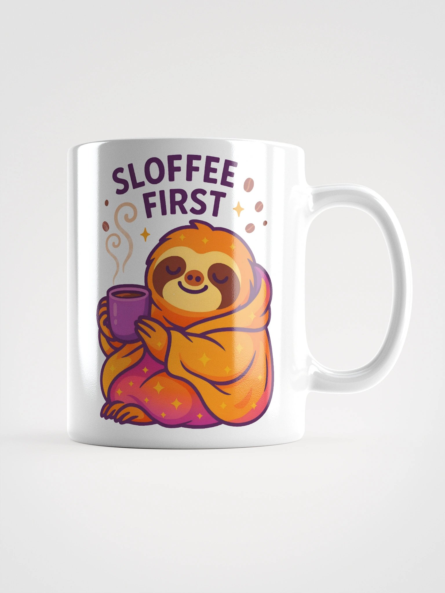 Sloffee First Coffee Mug – Funny Sloth Coffee Cup for Slow Starts and Cozy Moments product image (1)