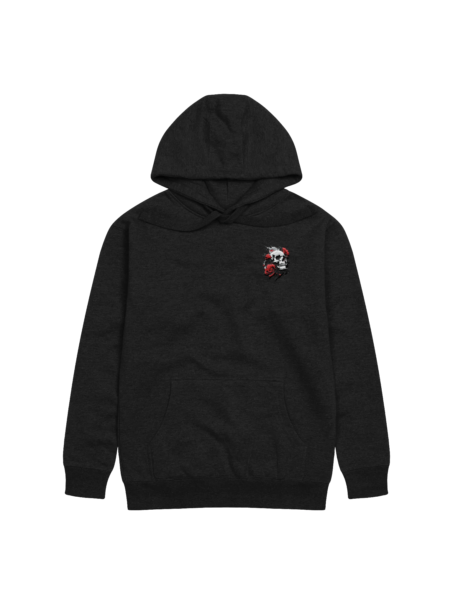 Rose-Adorned Skull Left Embroidered Hoodie product image (1)